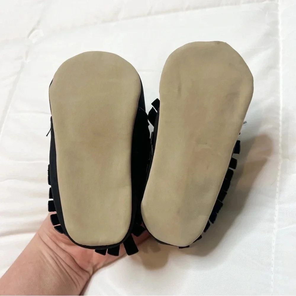 Old Navy Black Fringe Moccasin Loafers